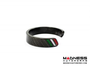 Carbon Fiber Bracelet - Italian Flag Racing Stripe Design 